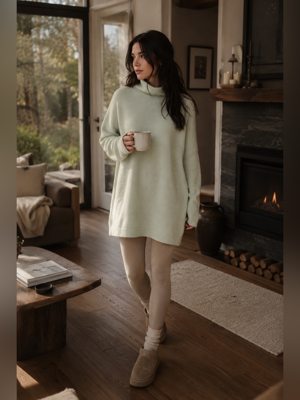 Free People | Ottoman Slouchy Tunic Sweater | Oxide | Mint Green | Small